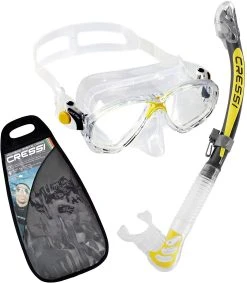 Cressi Marea Dry Mask & Snorkel Sets -Alvey shop cressi marea dry mask and snorkel yellow 2 1
