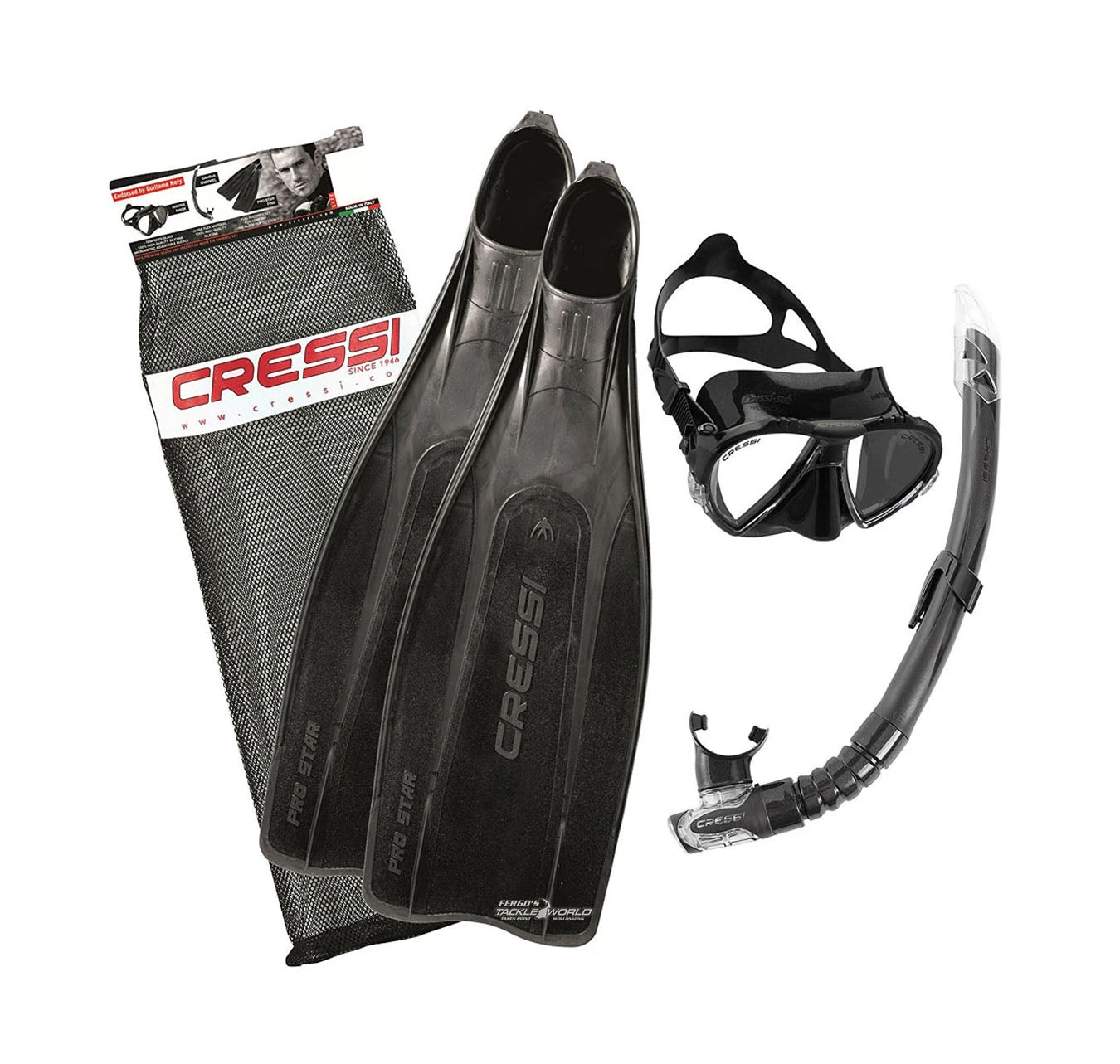 Cressi Pro Star Mask, Snorkel & Fin Set 3 Cressi Pro Star Mask, Snorkel & Fin Set