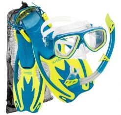Cressi Rocks Jnr MSF Set Blue/Lime