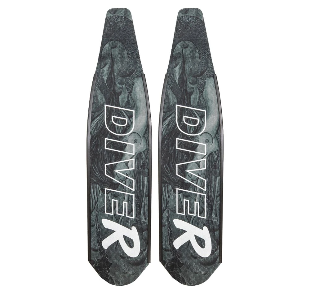 DiveR Composite B&W Mermaid Medium Fin Blades 3 DiveR Composite B&W Mermaid Medium Fin Blades