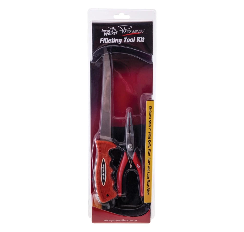 Jarvis Walker 7" Knife, Glove & Long Nose Pliers Set 3 Jarvis Walker 7" Knife, Glove & Long Nose Pliers Set