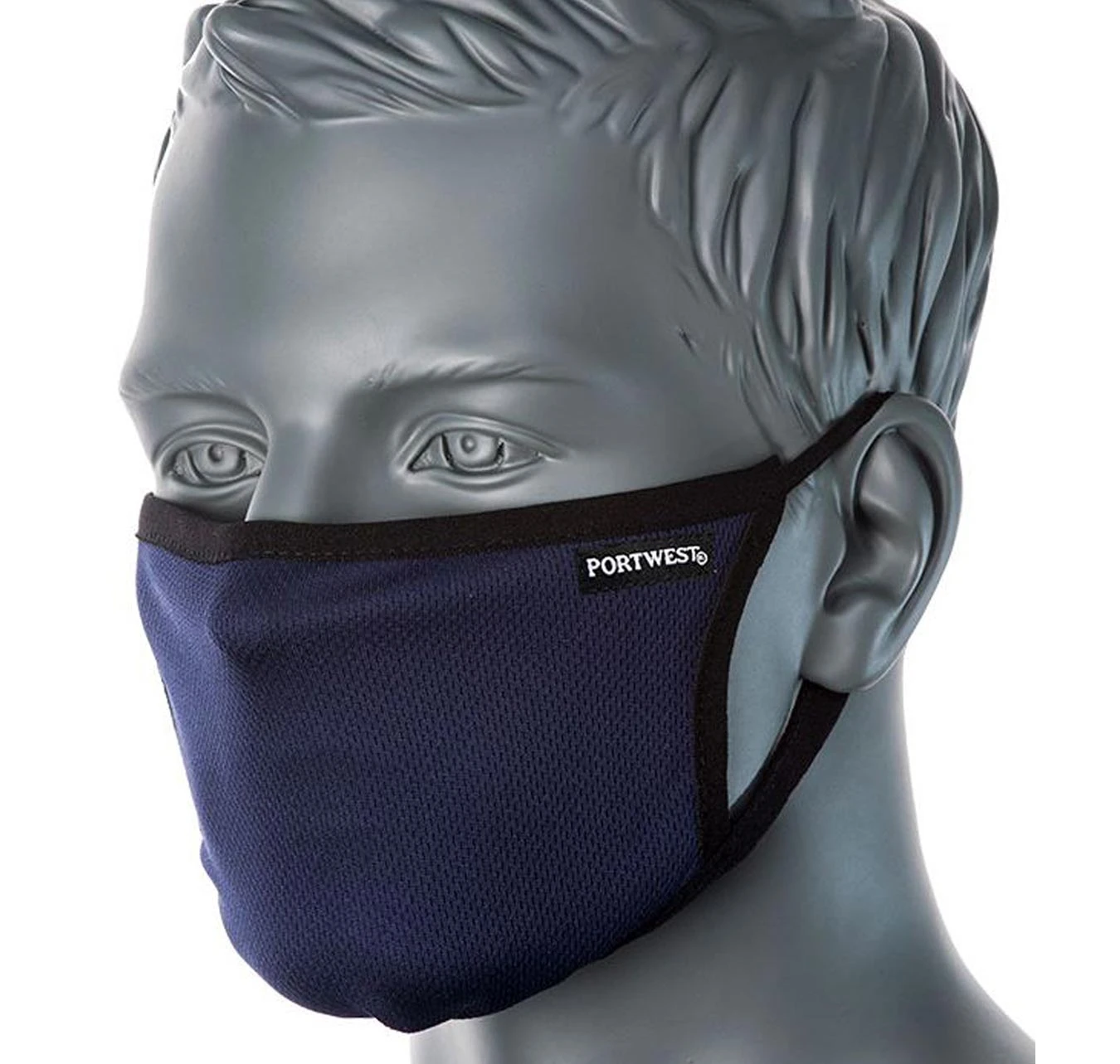 Portwest 3-Ply Anti-Microbial Adjustable Fabric Face Mask 3 Portwest 3-Ply Anti-Microbial Adjustable Fabric Face Mask