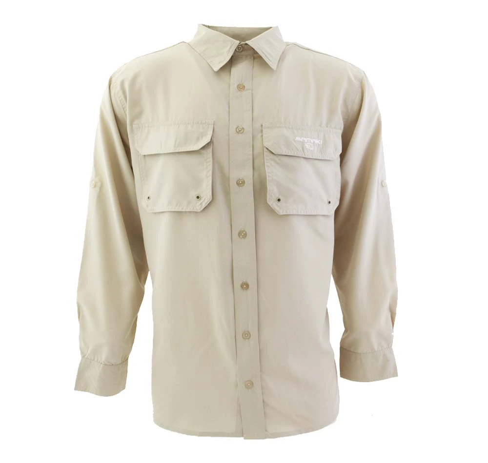 Samaki Breeze Vented Fishing Shirt Bone 3 Samaki Breeze Vented Fishing Shirt Bone