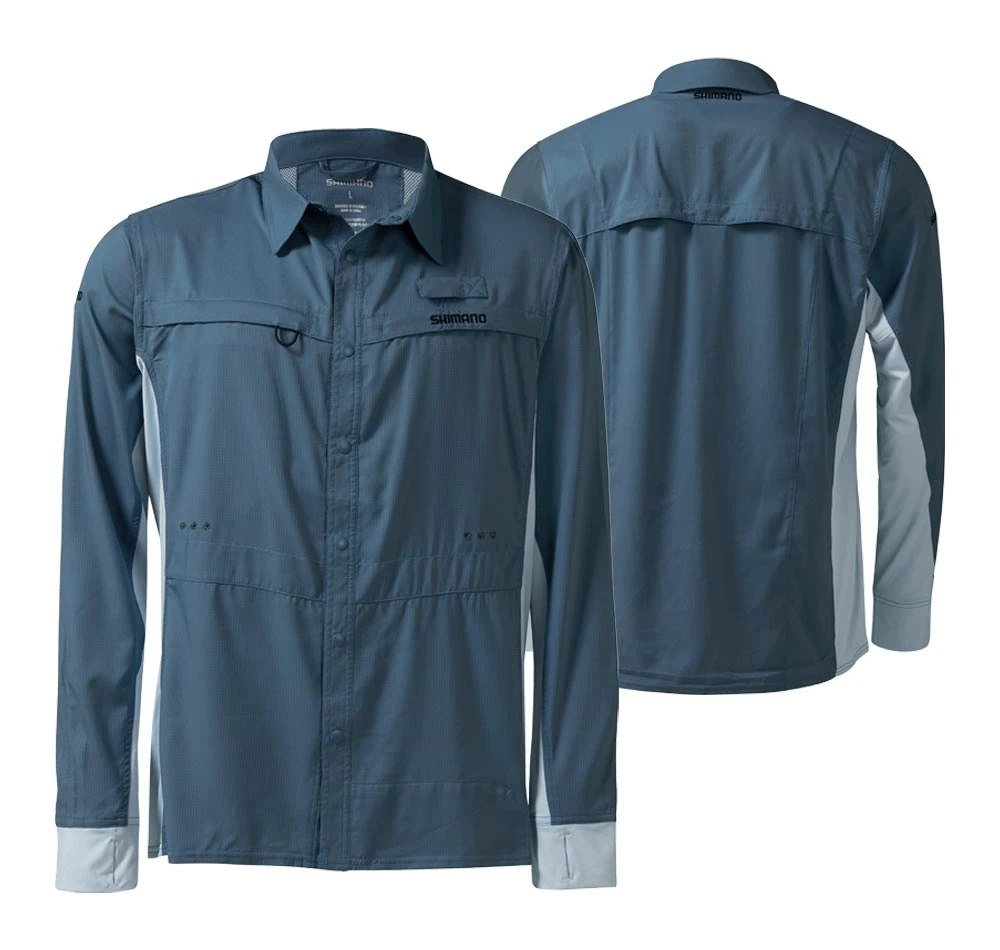 Shimano Pro Stretch Vented Fishing Shirt Navy 3 Shimano Pro Stretch Vented Fishing Shirt Navy