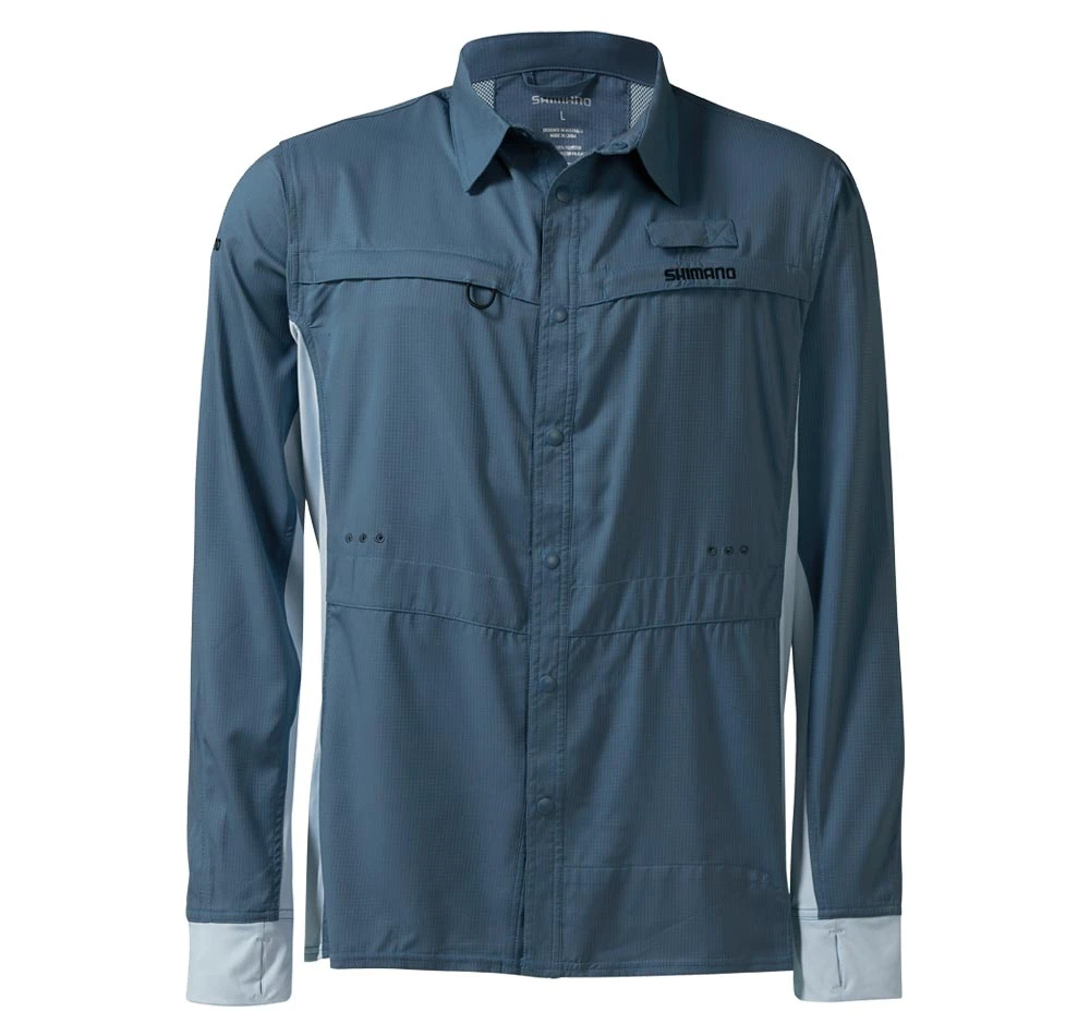 Shimano Pro Stretch Vented Fishing Shirt Navy 4 Shimano Pro Stretch Vented Fishing Shirt Navy - Image 2