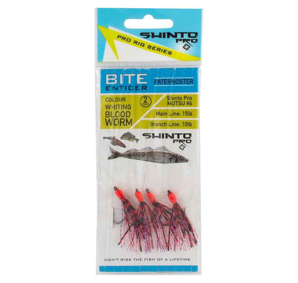 Shinto Pro Bite Enticer Paternoster Mutsu Circle Rig 2pk Size #6 3 Shinto Pro Bite Enticer Paternoster Mutsu Circle Rig 2pk Size #6