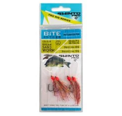 Shinto Pro Bite Enticer Paternoster Mutsu Circle Rig 2pk Size #4 -Alvey shop shinto pro bite enticer paternoster mutsu circle hook rig col sand worm