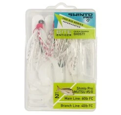 Shinto Pro Bite Enticer Paternoster Mutsu Circle Rig 2pk Size 5/0 -Alvey shop shinto pro bite enticer paternoster mutsu circle size 5 0 col ghosty