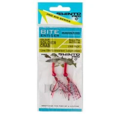 Shinto Pro Bite Enticer Running Mutsu Circle Rig 2pk Size #6 7 Shinto Pro Bite Enticer Running Mutsu Circle Rig 2pk Size #6 -Alvey shop shinto pro bite enticer running mutsu circle hook rig 6 soldier crab
