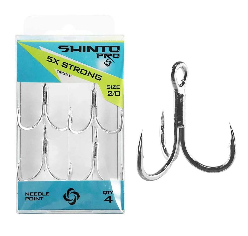 Shinto Pro Treble 5X Strong Bright Tin Hook 3 Shinto Pro Treble 5X Strong Bright Tin Hook