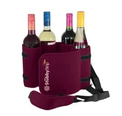 Stubby Strip Wine Carrier -Alvey shop stubby strip maroon wine holder