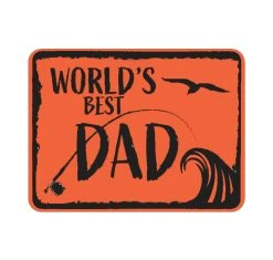 Yeti 'World's Best Dad' Stickers -Alvey shop yeti sticker worlds best dad orange